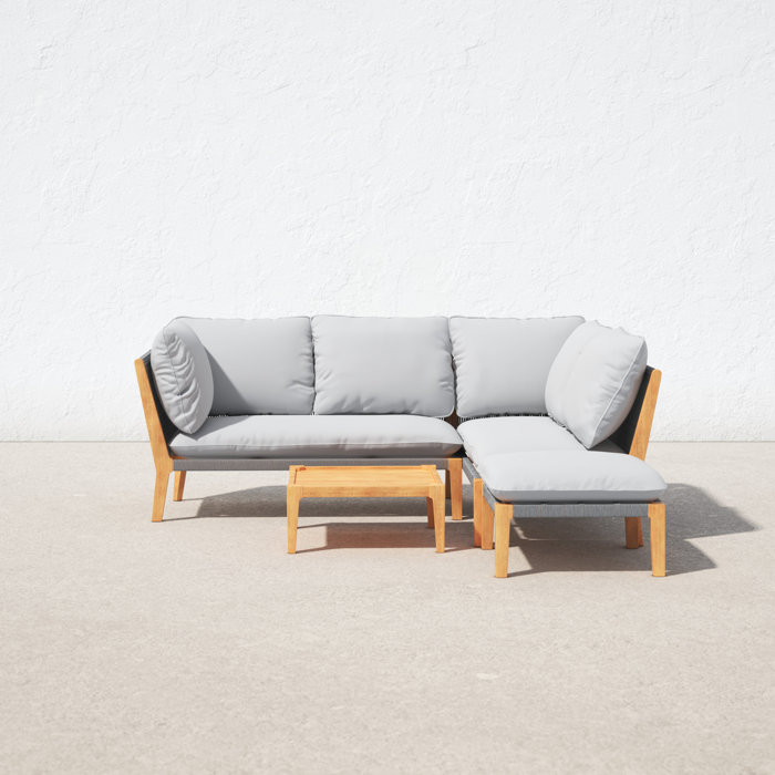 AllModern Habitat 5 Person Outdoor Seating Group with Cushions